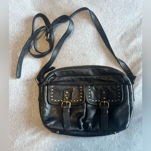 🖤Classic Black Studded Crossbody Bag with Dual Front Pockets🖤
